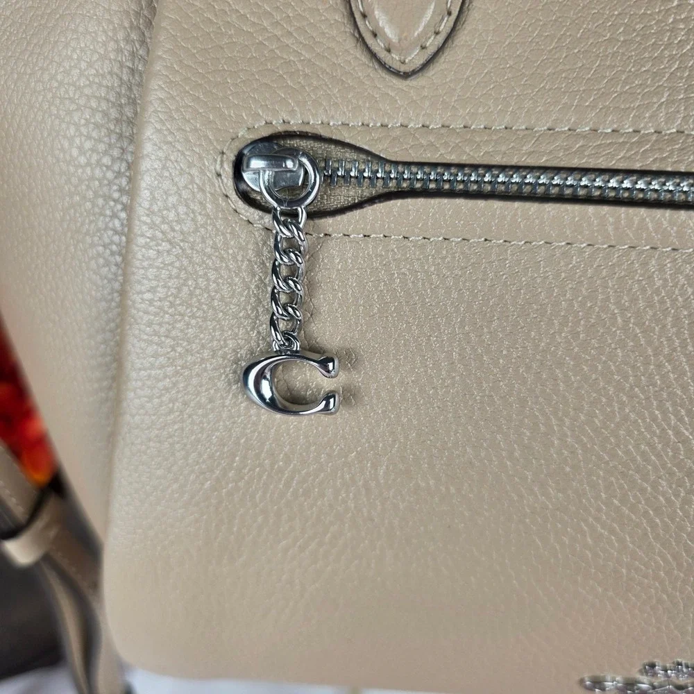 Coach Elise Satchel Pebble‎ Leather Taupe Crossbody Handbag 79316